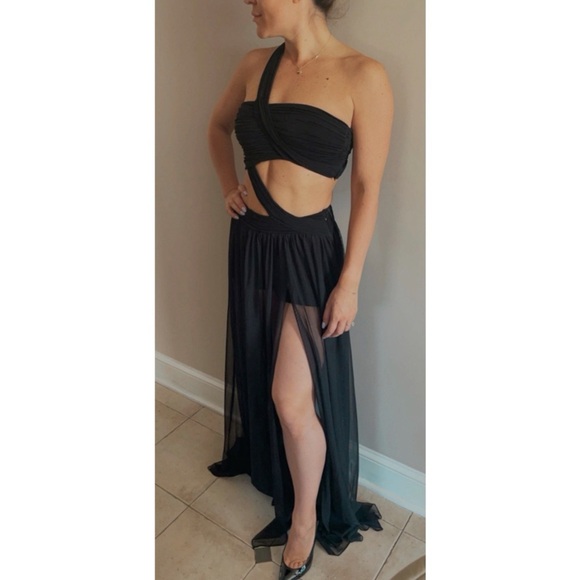 Jovani Black Evening Dress with Shorts - Picture 2 of 3